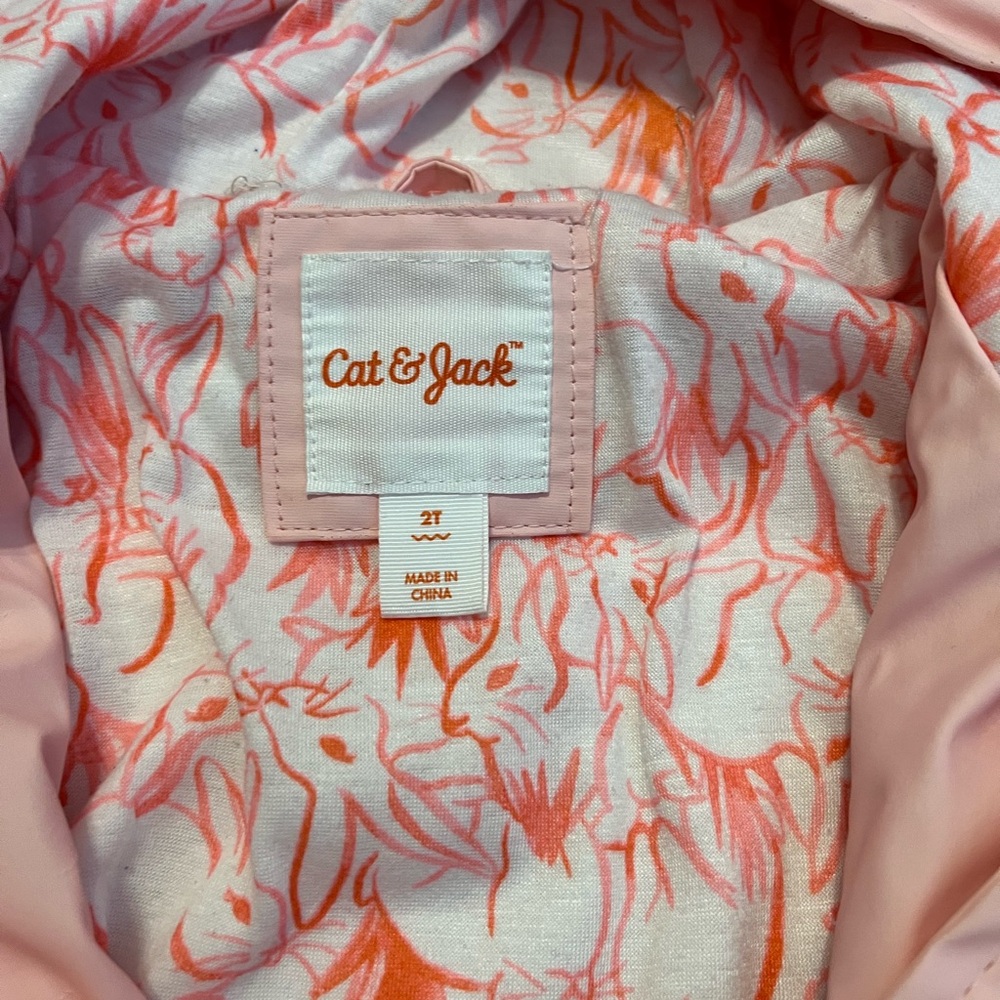 ⭐️5/$25⭐️ Cat & Jack Girls 2T Pink Bunny Rain Coat Jacket - Picture 4 of 5